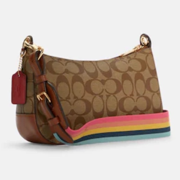 Coach Jes Baguette In Signature Canvas With Coach Radial Rainbow NWOT - Picture 2 of 10